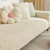 Cream Style Seersucker Sofa Cover, All-inclusive Seat Cushion, Cat-scratch Proof Elastic Dust Cover, One-piece Sofa Cover