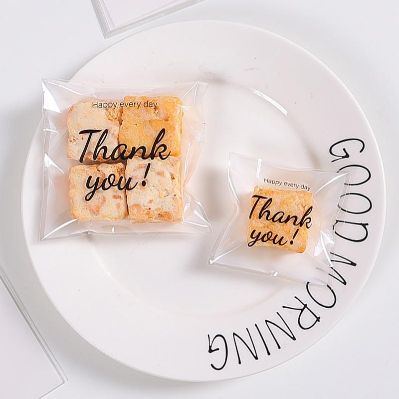 100Pcs Transparent Thank You Self-Adhesive Bag Plastic Pouches For Ring Earring Necklace Jewelry Travel Display Packaging Bags