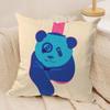 Panda tropical leaves Cushion Cover Silky Short Plush Invisible Zipper Dustproof Sofa Pillow Case for Home Decor