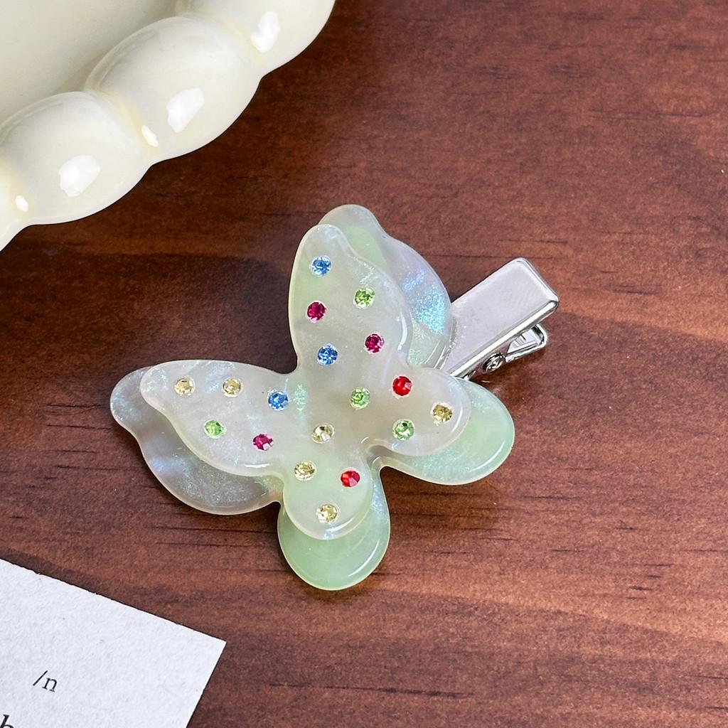 Cute Butterfly Hair Clip With Sparkling Rhinestones For Stylish High Ponytails