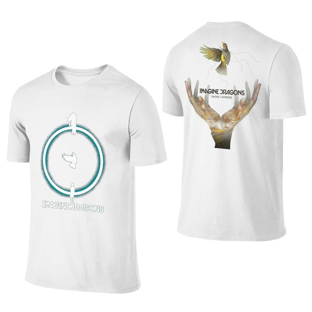 Imagine Dragons Band T-Shirt Man Loom Tour Streetwear Cotton T-Shirts Summer O Neck Novelty Tee Shirt Custom Logo Big Size Tops