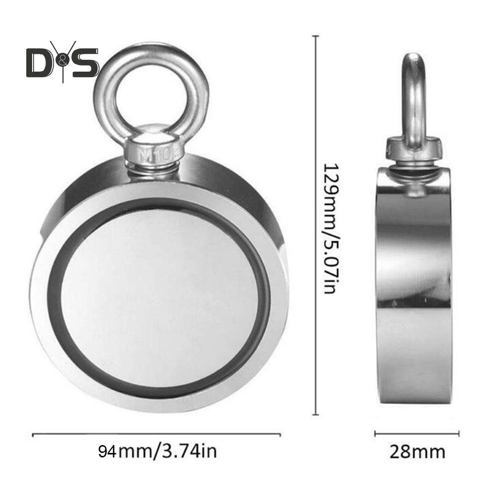 DYS TOOL SHOP Double Side Round Neodymium Eyebolt Salvage Fishing Magnet Equipment