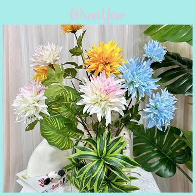 New Simulated Flower Threeheaded Yuanbao Lotus Wedding Scene Decor For Home Party Gift