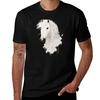 White Horse Watercolor Tshirt Plus Size Summer Short Sleeve Tshirt