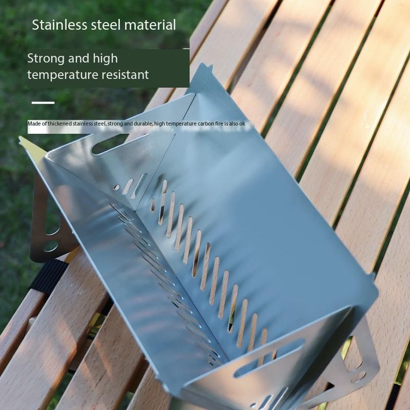 Outdoor Folding Mini BBQ Stainless Steel Incinerator Barbecue Stove Firewood Stove Camping Supplies Portable Charcoal Stove