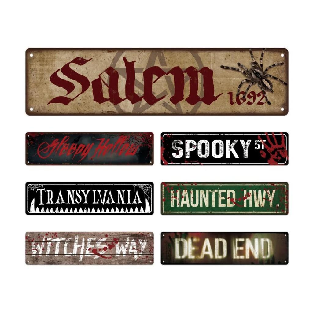 Vintage Horror Movie Road Metal Sign Perfect Wall Art for Home, Restaurant, Bar, Cafe, Garage Water-Proof And Dust-Proof