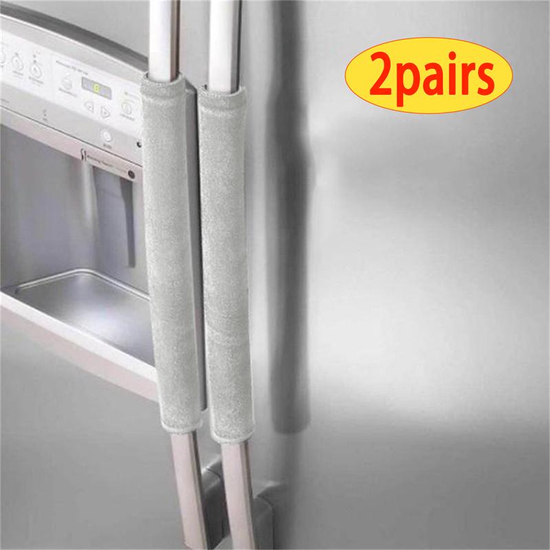 2Pcs/Set Refrigerator Door Handle Cover Kitchen Appliance Decor Fridge Oven Handle Antiskid Door Knob Protector Black Grey Red