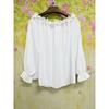 Elegant Fashion Casual Off-the-shoulder Women Blouse Long Sleeved Loose Simple Ruffled Shirt Office Ladies Tops Solid Color Tops