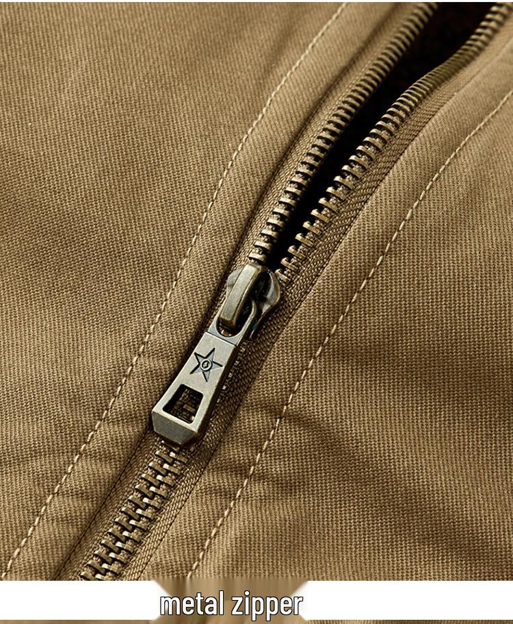 Men's Pilot Jacket - Wool Blend Plush Lined, Thick and Warm, Versatile Workwear Coat, 27% Wool, Cotton Fabric.