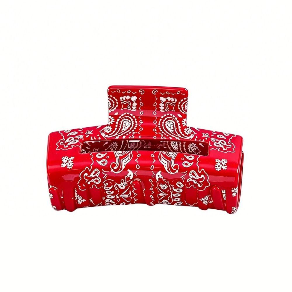 Acrylic Cashew Pattern Hair Clip Paisley Print Hair Claw Clips Classic Shark Hair Claw  Daily Use
