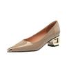 New Style Retro Low-cut Thick-heeled Women's High-heeled Shoes