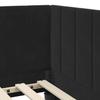 L shaped bed frame with headboard black 100 cm x 200 cm velvet