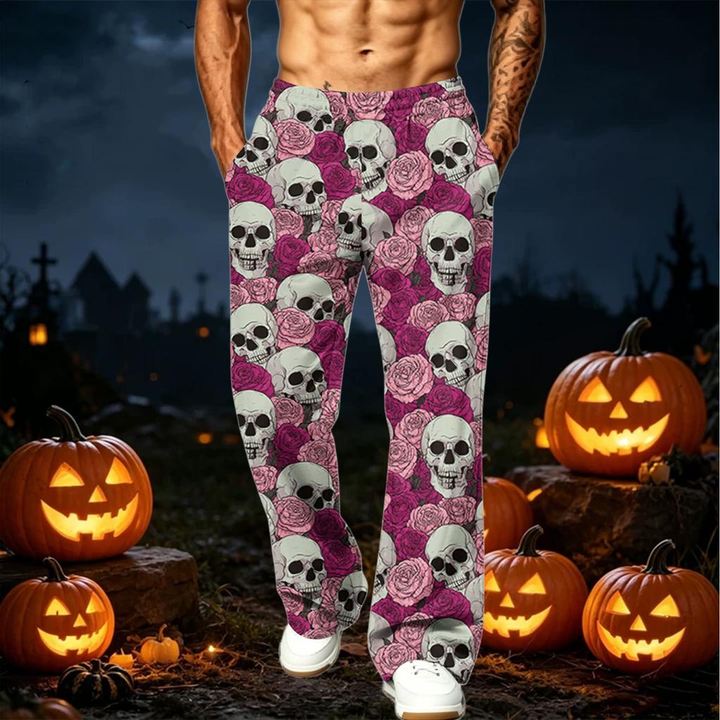Men's Loose Fit Cargo Pants with Pockets Casual Printed Waist Joggers