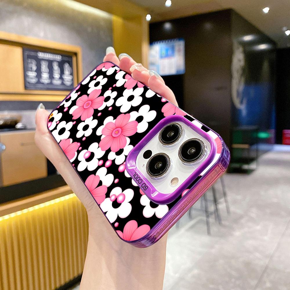 Flowers Art Purple Translucent Mobile Phone Case For IPhone 17 16 E 15 14 13 12 11 Pro Max 14 15 Plus 17 Air Colorful Hard Cover