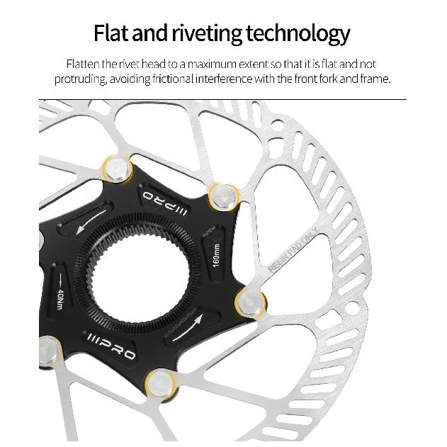 IIIPRO Ultra-Light Bicycle Brake Rotor 140/160mm Hollow High-Strength Steel MTB/Road Bike 6 Bolts/Center Lock Disc Brake Rotors