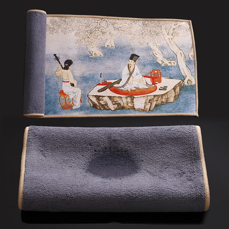 Chinese Table Mats Painted Thick Tea Towel High-end Tea Set Accessories Super Absorbent