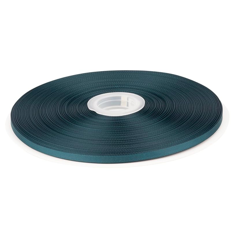 

[Tekdeere]Width 6mm solid teal grosgrain ribbon, perfect for gift wrapping, sewing, hair accessories, wedding decorations - 91m/roll