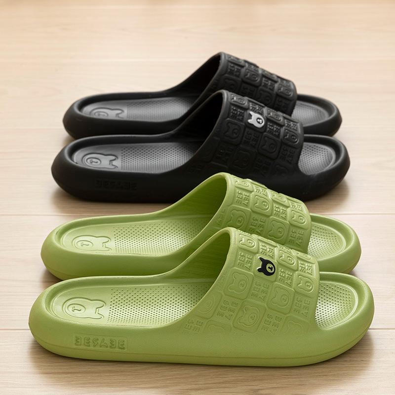 Cool Slippers Indoor Home Bathroom Bath Non-slip Deodorant Couple Bear Slippers