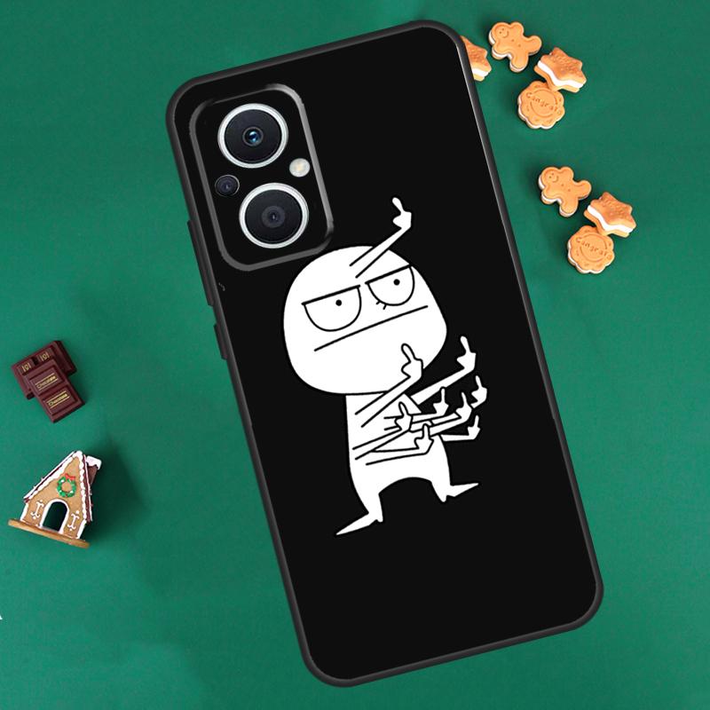 Funny Man Middle Finger Case For OPPO Reno 8 10 Pro 4Z 5Z 8T 4 5 6 7 Lite OPPO Find X6 Pro X3 X2 Neo X5 Lite Cover