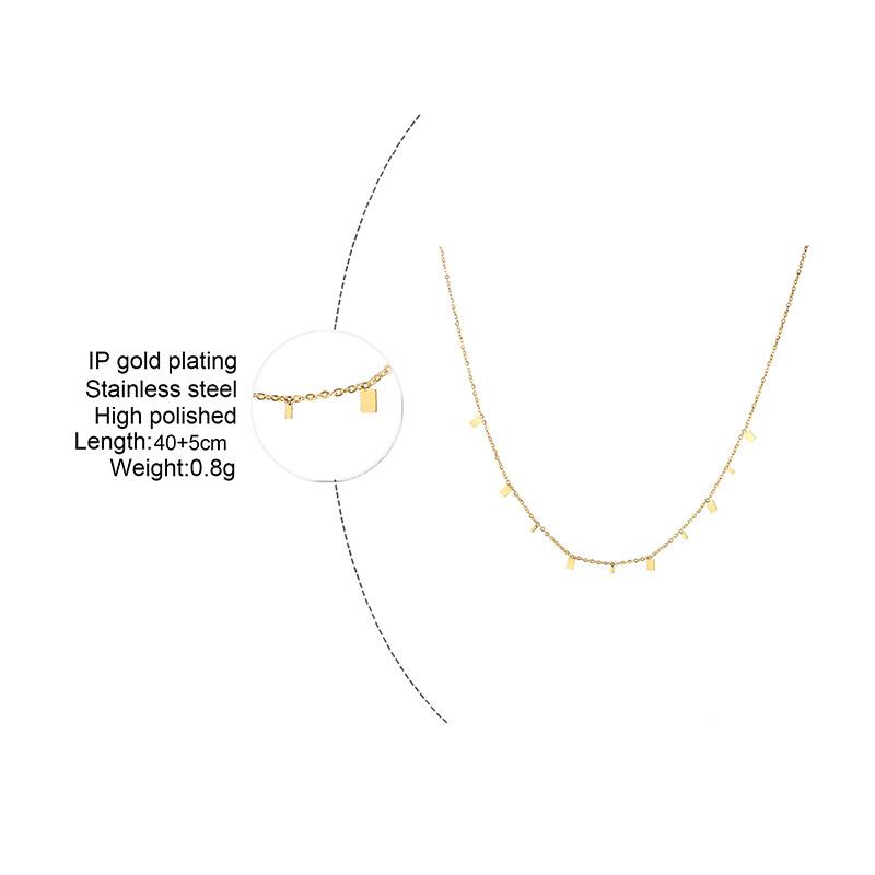 Boho Stainless Steel Chain Necklaces for Women ,Geometric Multi Pendants Gold Plated Multilayer Jewelry