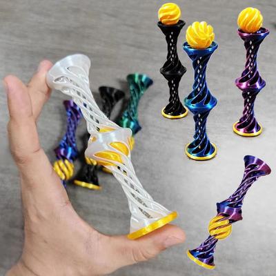 3D Printed Impossible Pyramid Passthrough Fidget Toys Double Layer Helical Tree Diversification Kids Decompression Ornament Gift