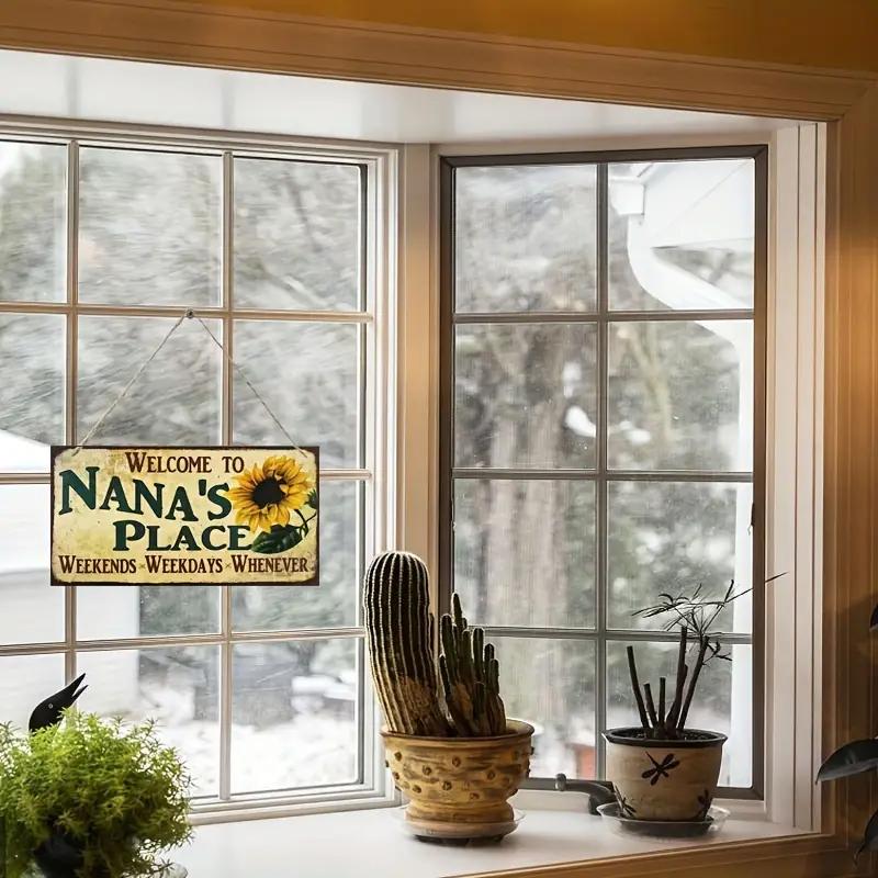 Sunflower Wooden Hanging Tag - Signage, Door Decoration, Welcome Hanging Tag, Mom and Dad's Gift