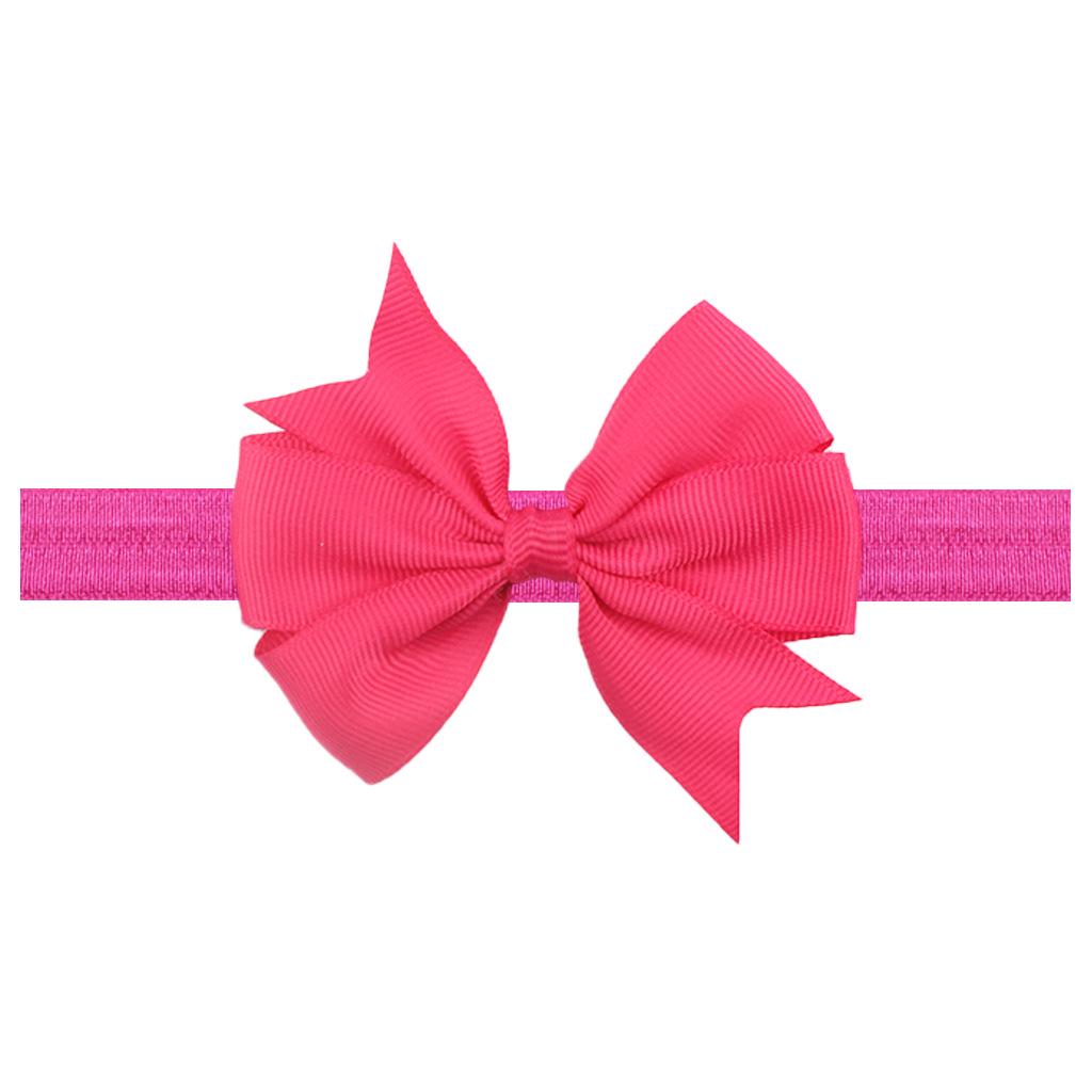 European & American Baby Bow Swallowtail Headband - 21 Solid Colors