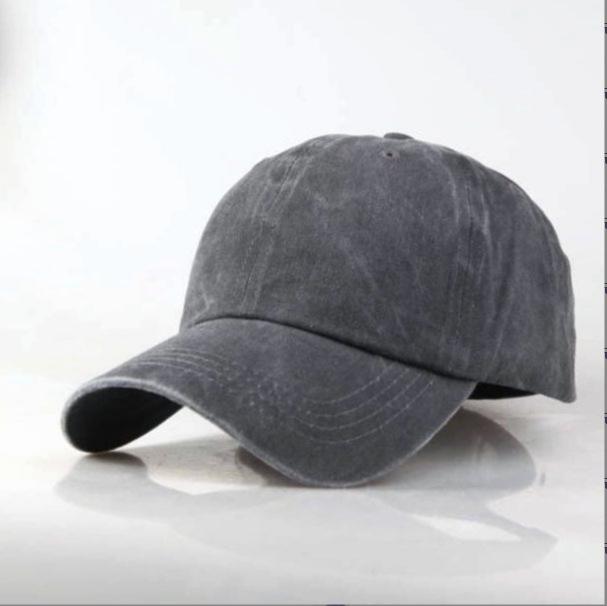 Unisex Washed Cotton Distressed Baseball Cap - Solid Color Soft Top Hat for Men and Women