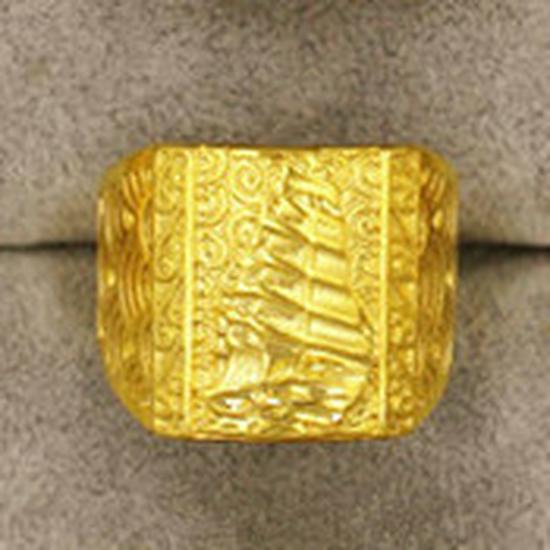 Bague Mantra des Six Caractères Ajustable en Laiton Doré pour Homme: Bijoux inspirés de pièces de monnaie européennes