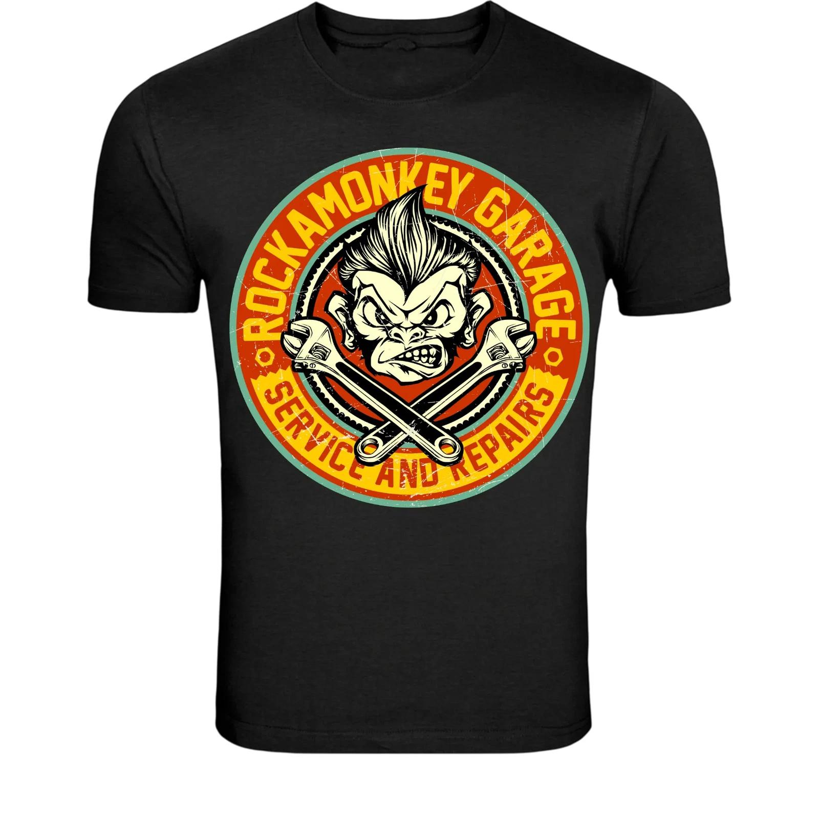 Rocka Monkey Garage T-Shirt - Mechanic Monkey Vintage Garage 3XL