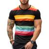 Retro Gestreifte Grafik-T-Shirts Für Männer Mode Sommer Kurzarm 3D Gedruckte T-Shirts Trend Streetwear Übergroße Pullover T-Shirts