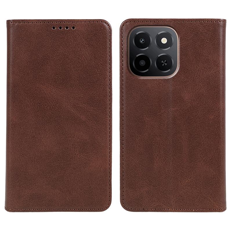 For Honor X6c 4G Case Strong Magnetic PU Leather Phone Cover Calf Texture