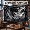 Skull Gothic Theme Throw Blanket Custom Name Text Personalized Blanket Soft Cozy Blanket for Home Sofa Bed