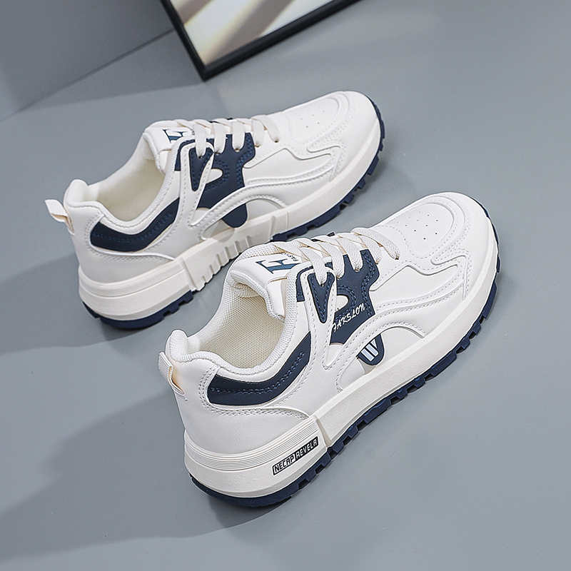 Synthetic Leather Round Toe Flat White Shoes Casual Summer Women's Set Women Tennis Shoes Sneakers Sport Industrial Sewing