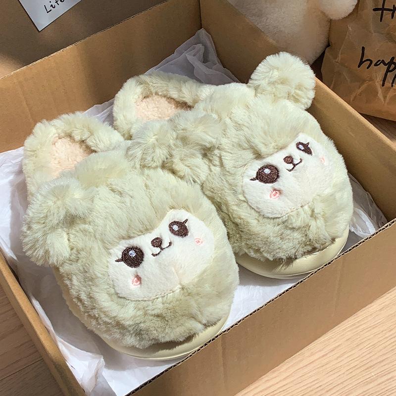 Cotton Slippers Autumn and Winter Indoor Home 2025 New Couple Cute Warm Fluffy Slippers