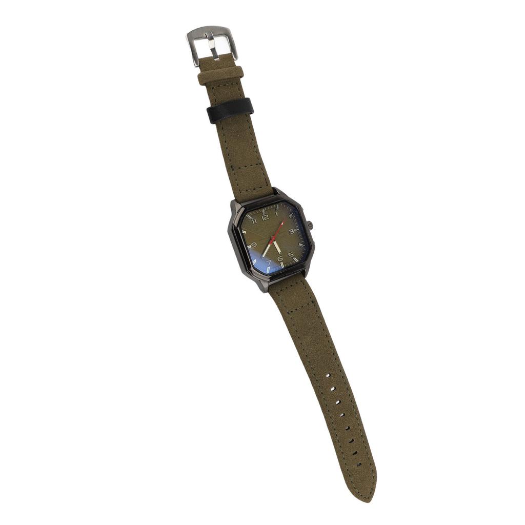 Men Watch Quartz Movement Leather Strap Stylish Retro Wristwatch for Indoor Outdoor Activities Daily Sports