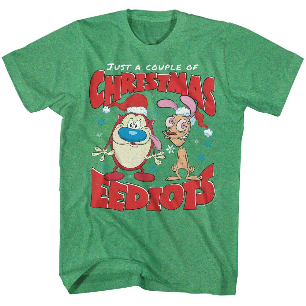 Ren Stimpy Snowflakes Just A Couple Of Christmas Eedoits Men T Shirt L