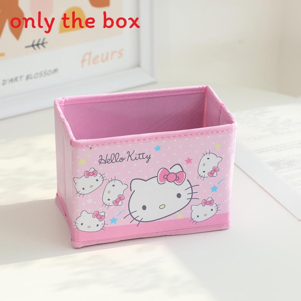 Hello Kitty Kuromi Cinnamoroll My Melody Pattern Foldable Desktop Storage Box For Makeup And Office Supplies