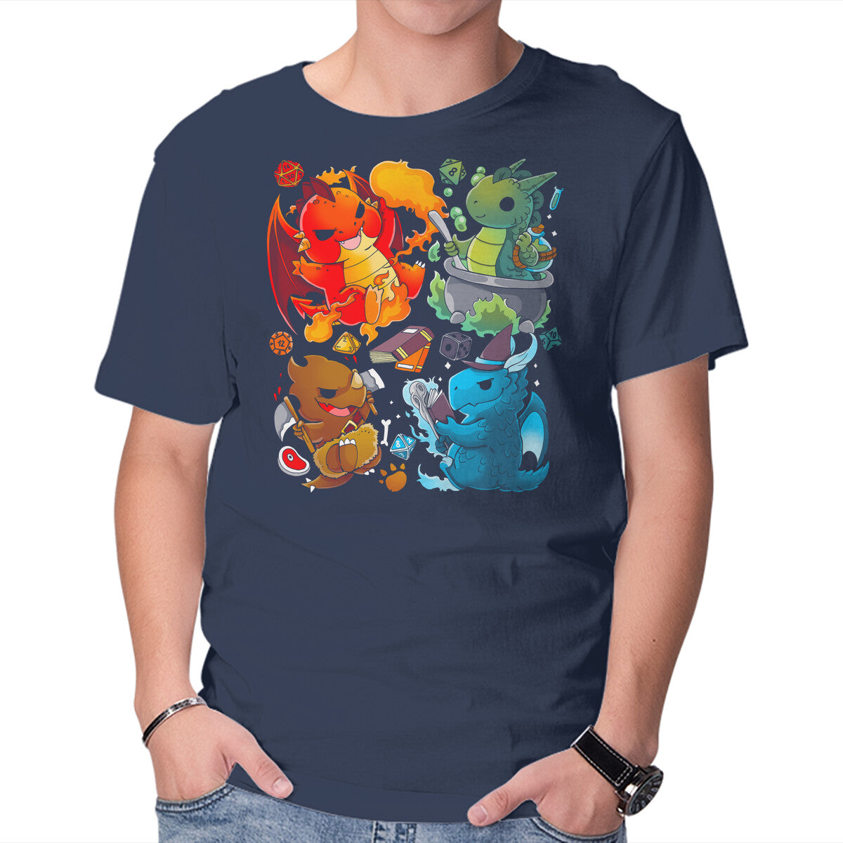 Unisex Crew Neck T-Shirt Dragon Role Play Graphic Short Sleeve Casual Tee XXXXL