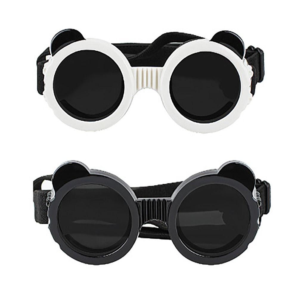Silicon+PC+Nylon Pet Vintage Round Goggles Anti UV Adjustable Cat Dog Cool Glasses Windproof Rope Pet Photo Props