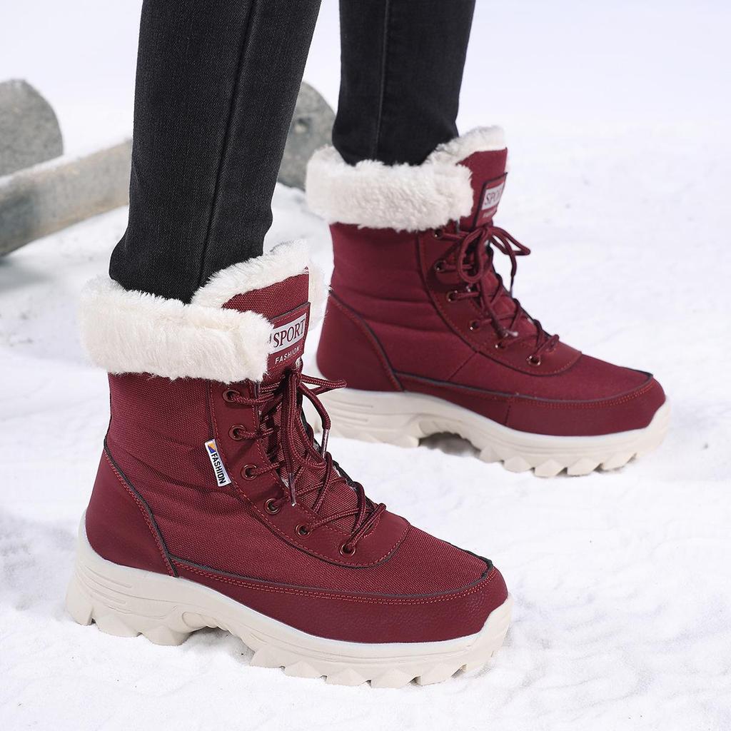 Women's Fashionable Winter High-Top Non-Slip Velvet-Lined Snow Boots