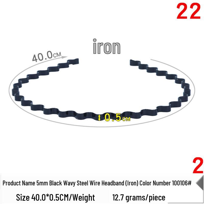 Unisex Invisible Sports Iron Headband - Korean Style Wave Hair Clip.