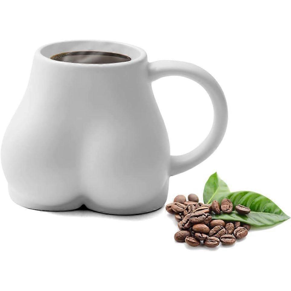Tasse à thé en forme de fesse style Ins Nordique avec anse, Tasse à café couleur unie, Tasse à eau, Cadeau humoristique pour la famille, les amis, les amoureux, le couple 300ml