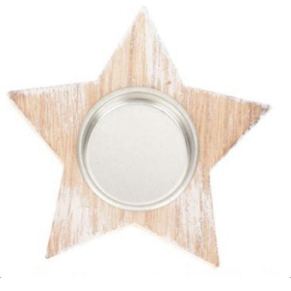 Sněhová vločka Vánoční dřevěný svícen Nordic Style Love-heart Candle Ornaments Party
