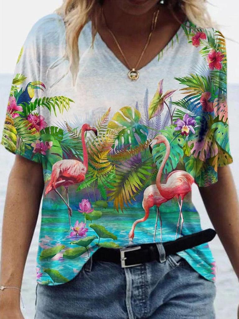 Fashion Tees Y2k Female Clothes Oversized Tops Summer Cat Butterfly Floral 3D Printed Women T-Shirts Vintage Streetwear T Shirt