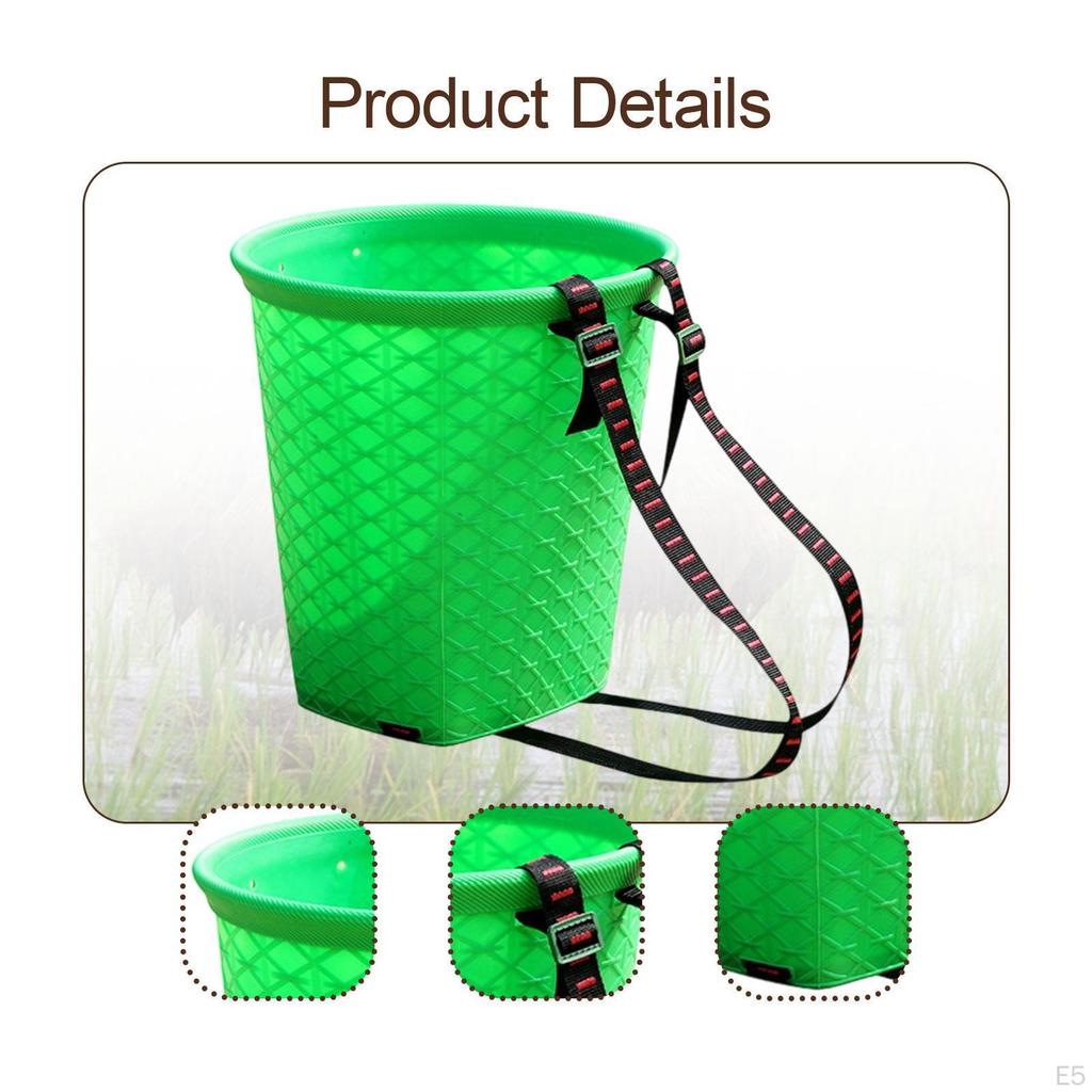 Back Basket Fruit Easy To Clean Multifunctional Water Bucket with Adjustable Straps for