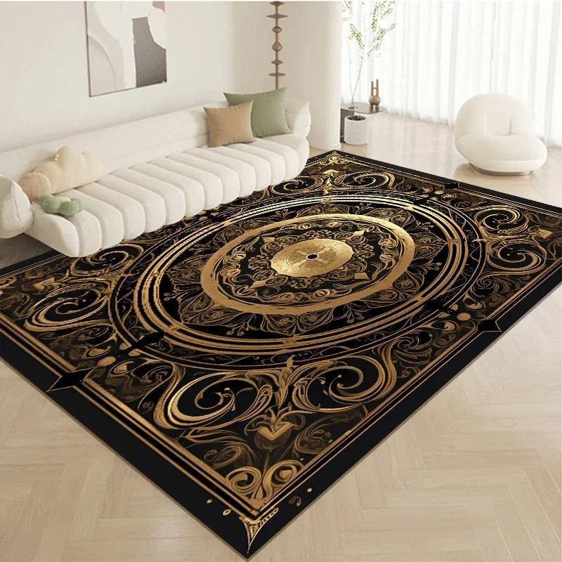 

Золотий ретро перський килим Миючі килими для декору спальні Нековзкий килимок для підлоги Зона вітальні, дивана, журнального столика Домашній килимок біля дверей 40x60cm