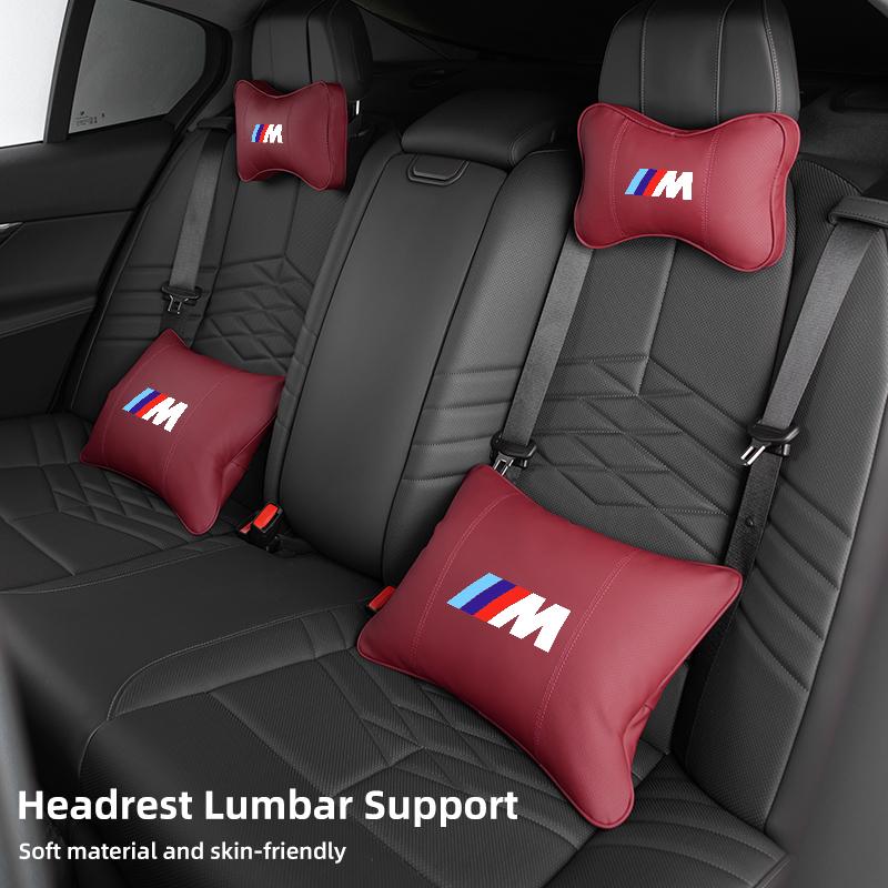 2025 Hot Car Seat Lumbar Neck Pillow Headrest Cushion Waist Interior For BMW X1 X2 X3 X4 X5 X6 X7 G20 G30 6GT E46 E90 E60 F10 E3