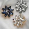 5Pcs Luxury And Beautiful Flower Inlaid Rhinestone Metal Buttons Clothing Gift Boxes Scarves Hats Diy Decorative Accessories