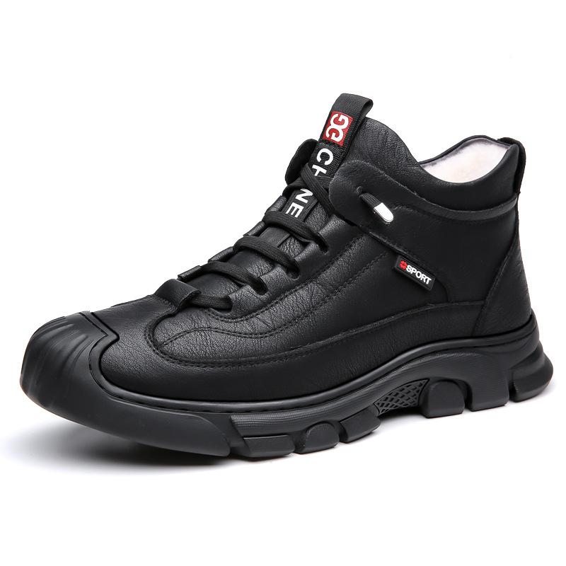 

Men s shoes winter thick-soled wear-resistant and non-slip sports high-top Martin boots new men s velvet thickened warm cotton shoes 38